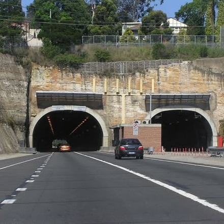 Twin motorway tunnel portals on the M2U project in Sydney